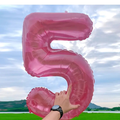 40-inch Candy Crystal Jelly Number Foil Balloon Number 6 Pink