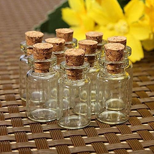 10-Pieces Cork Stopper Glass Bottles