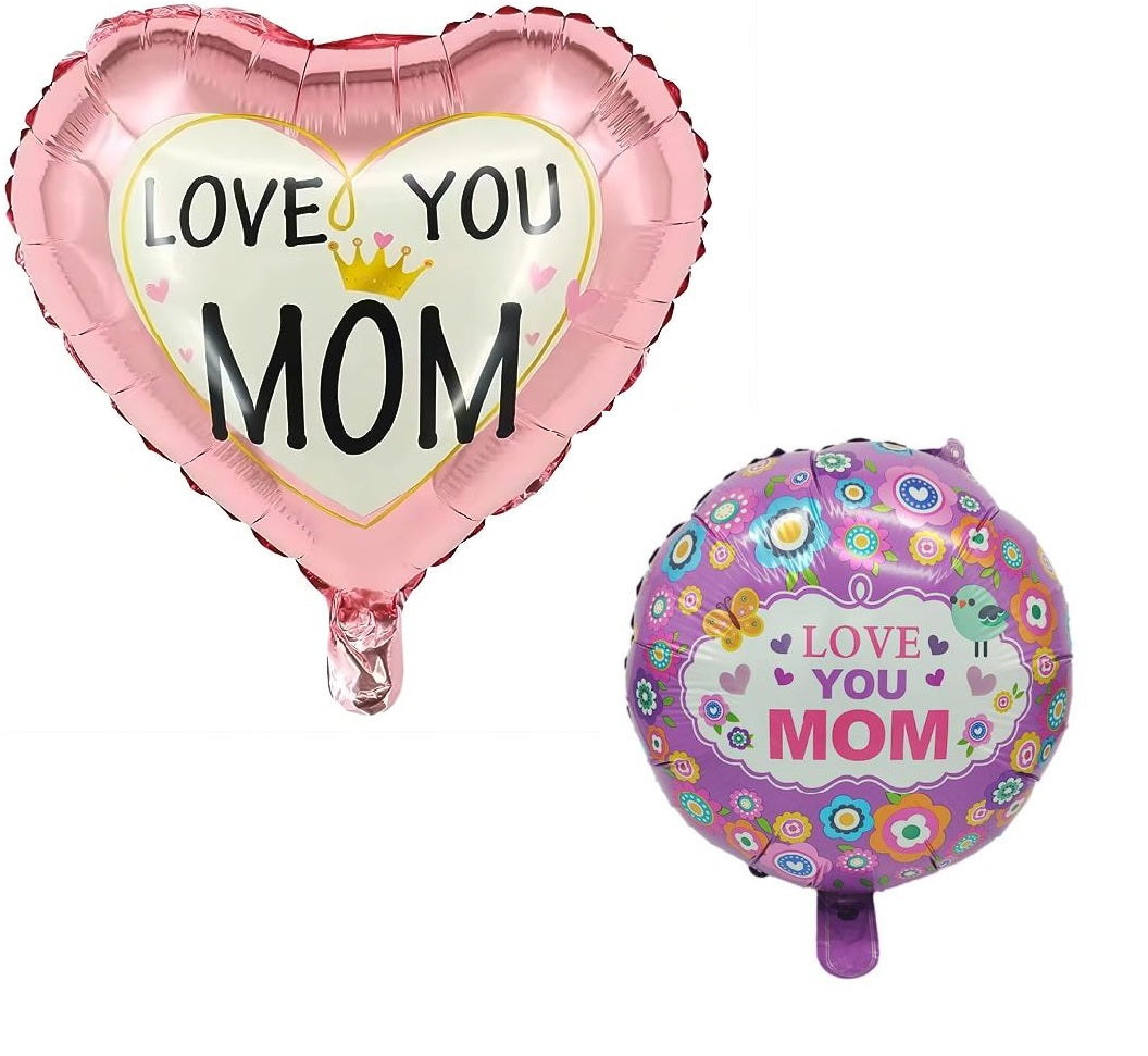 Mother's Day Party Balloons Mother's day Party Decorations Foil 2-Pieces Assorted Design