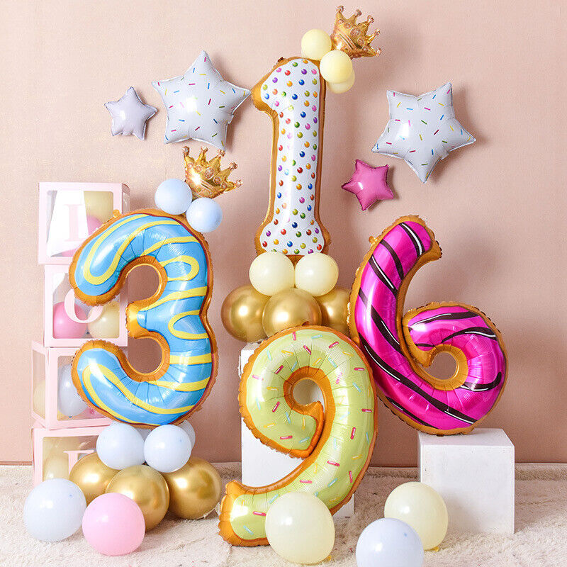 40-inches Donut Number Balloons Perfect Decoration for any Party 0-9