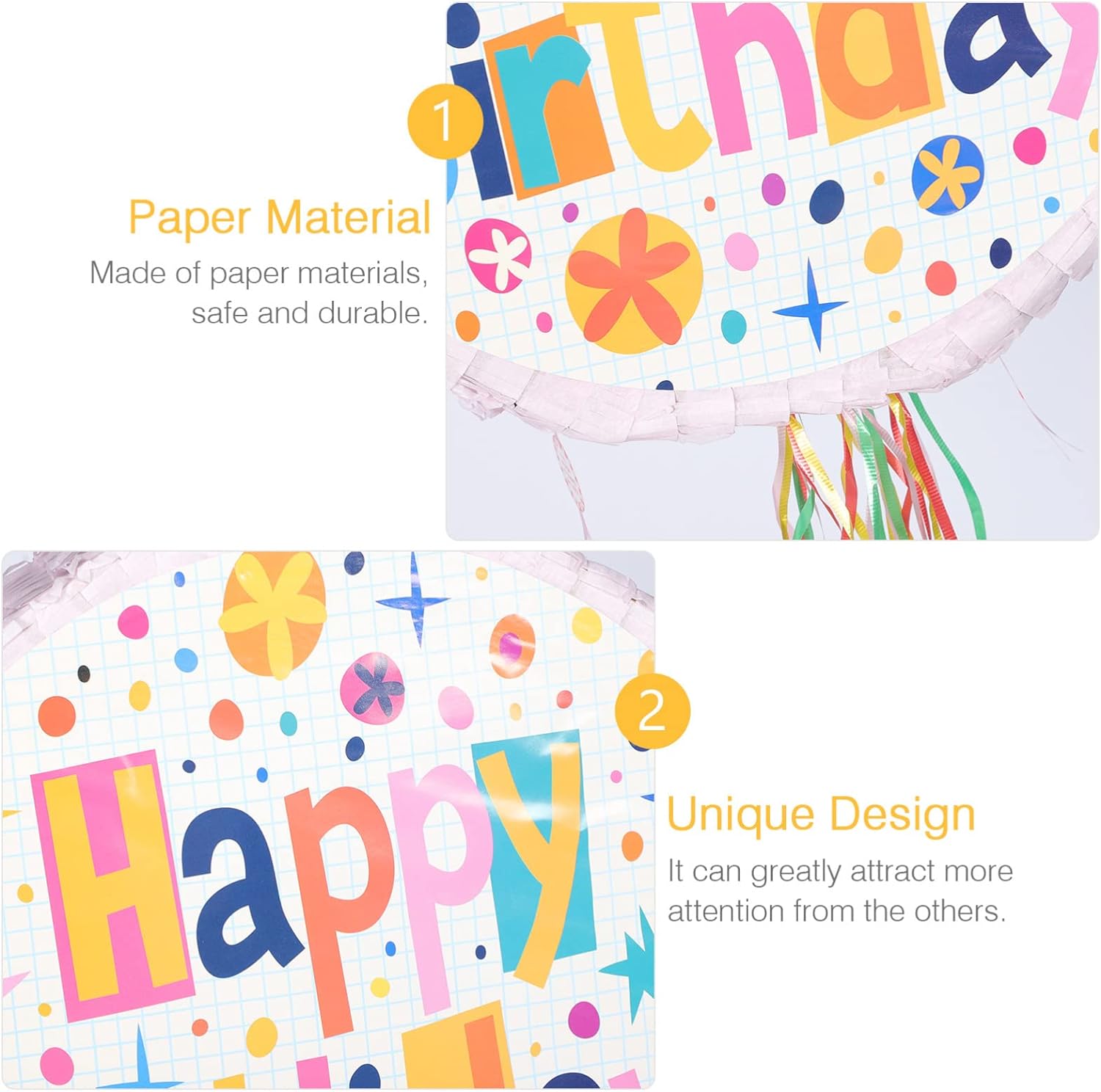 Happy Birthday Pull String Pinata Pink