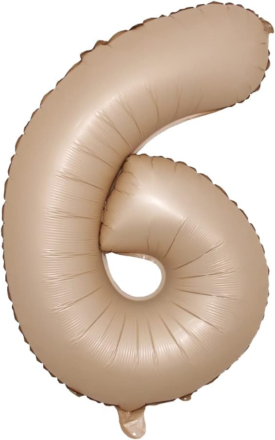 40-inches Large Foil Helium Number Balloon Cream Caramel Color 0-9