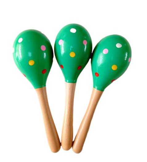 Musical Instrument Maracas Green Color Only 6-Pieces