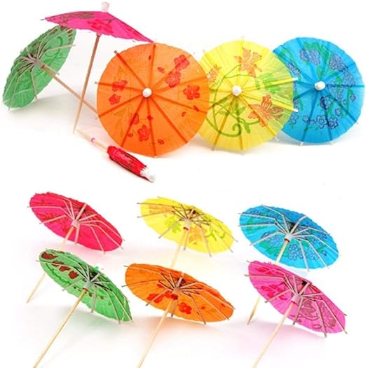 Umbrella Cup Cake Toppers Pack of 12-Pieces