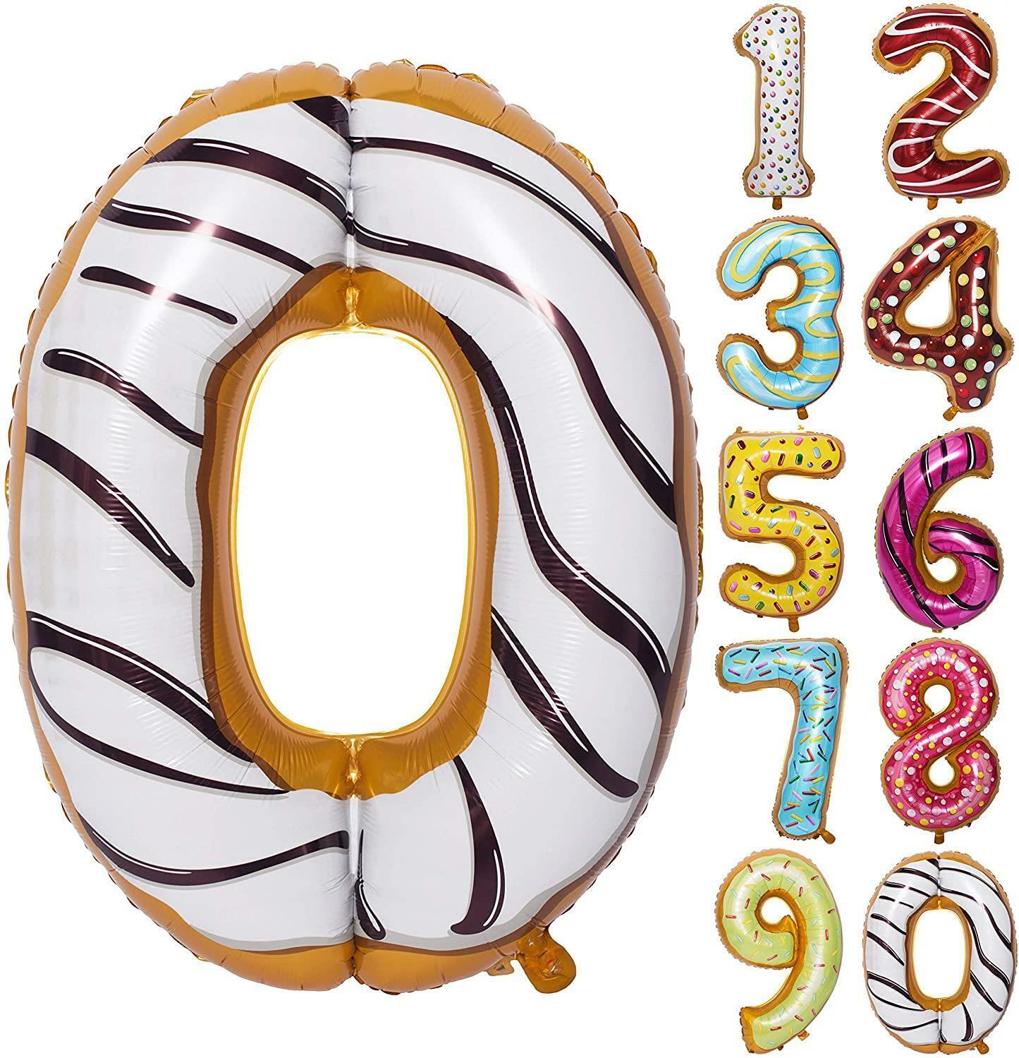 40-inches Donut Number Balloons Perfect Decoration for any Party 0-9